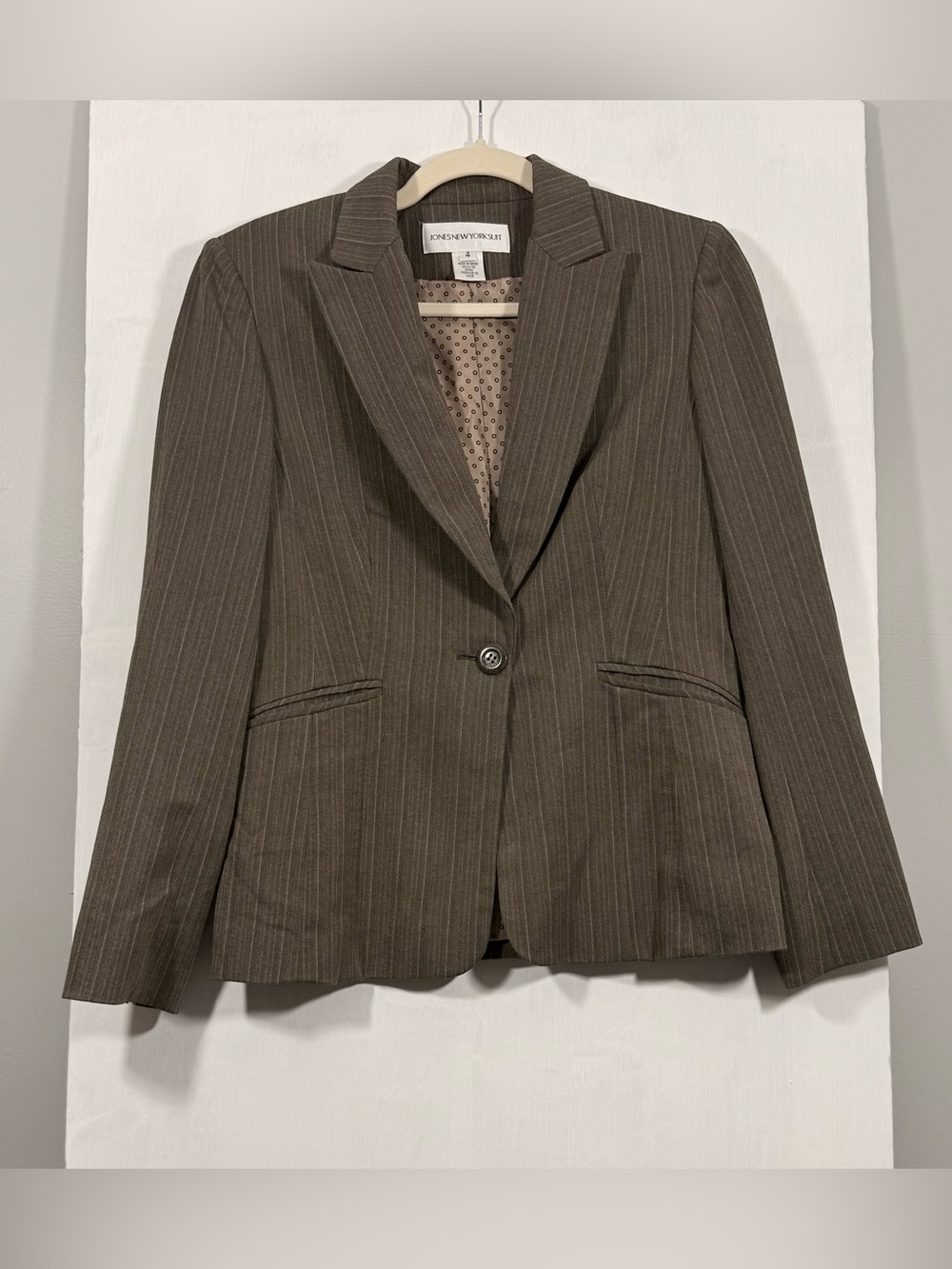 Jones New York Brown Pinstripe Tailored Blazer